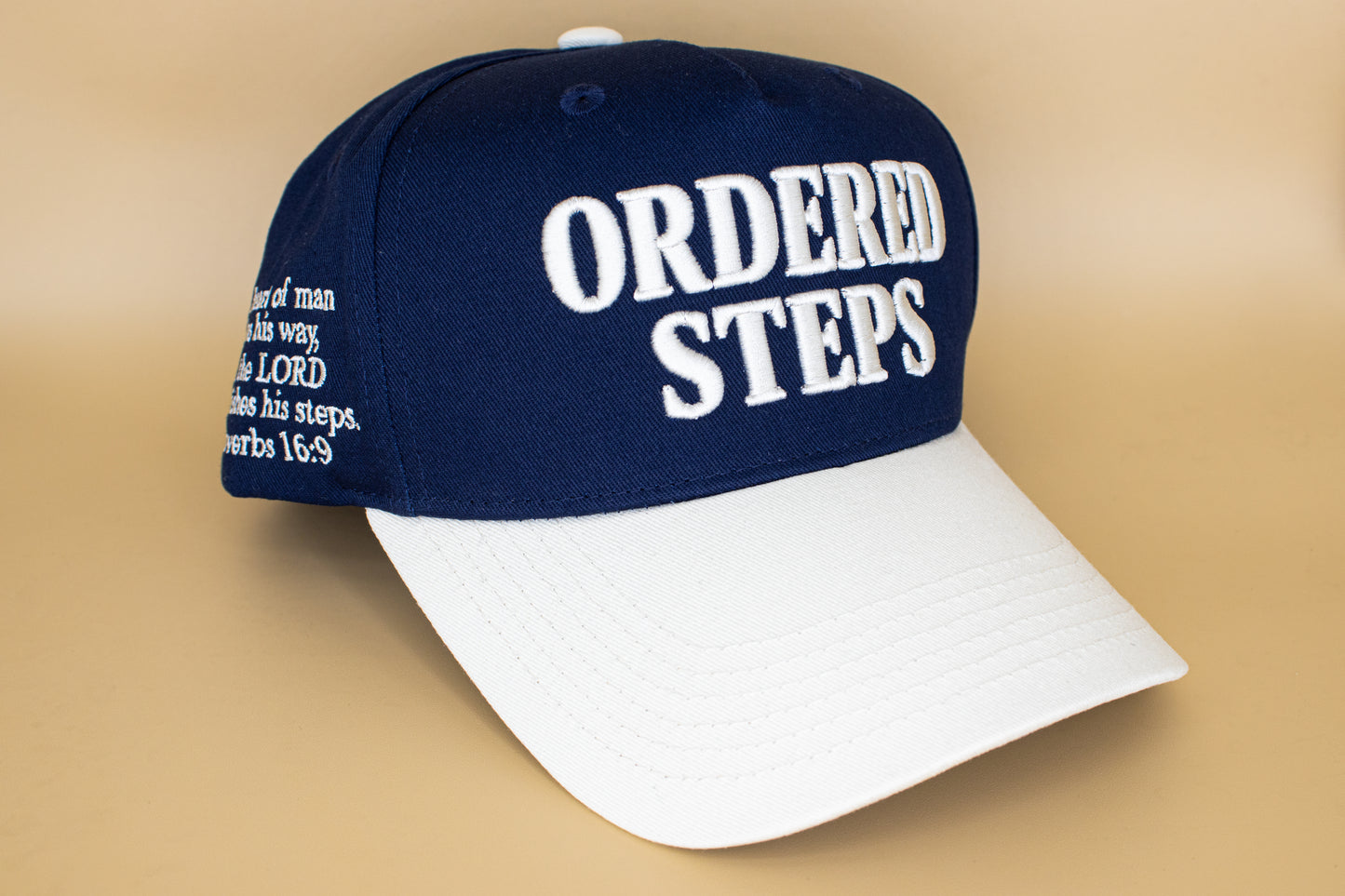 Ordered Steps 5-Panel Hat - Navy/Cream