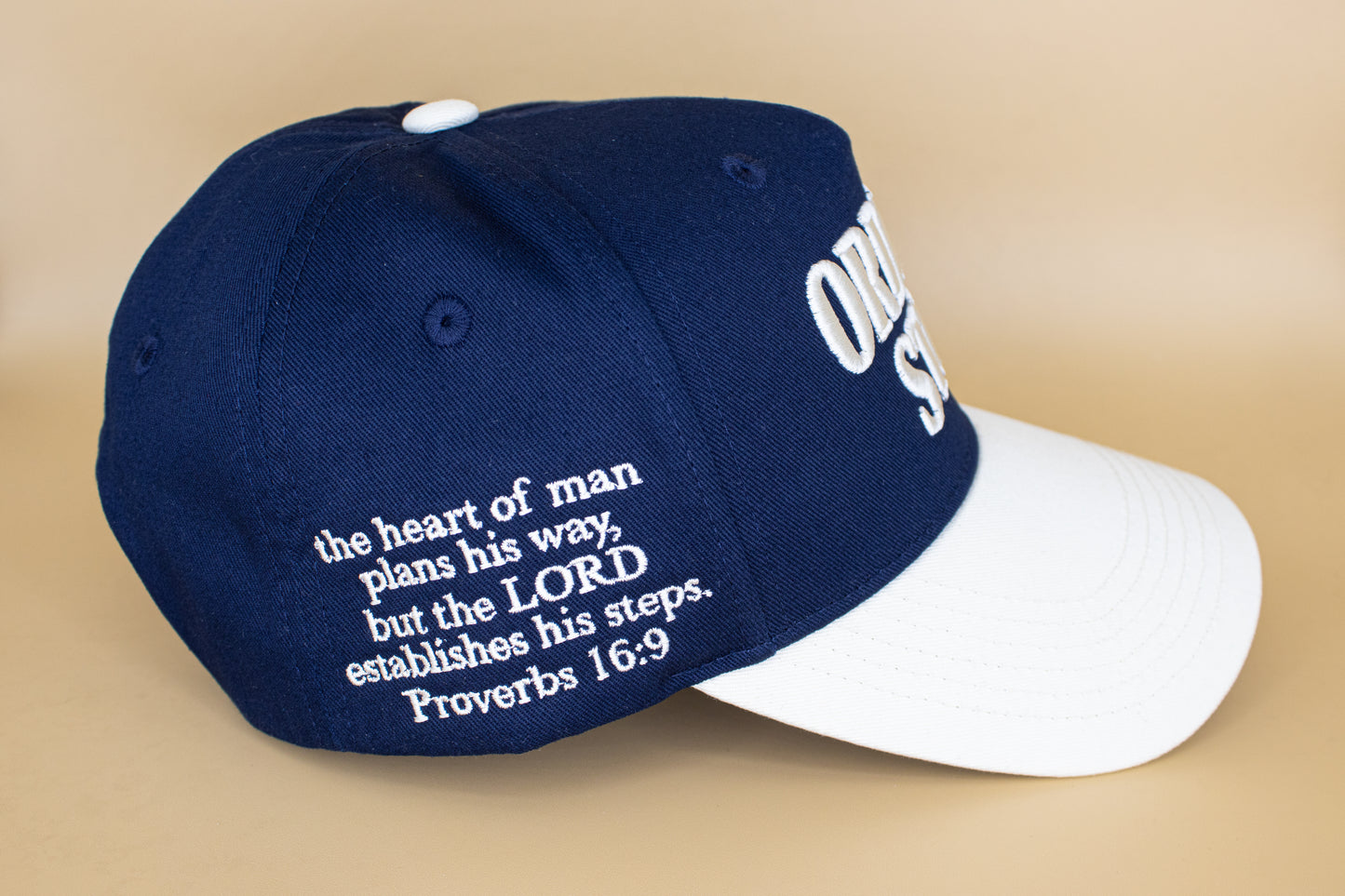 Ordered Steps 5-Panel Hat - Navy/Cream