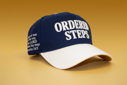 Ordered Steps 5-Panel Hat - Navy/Cream