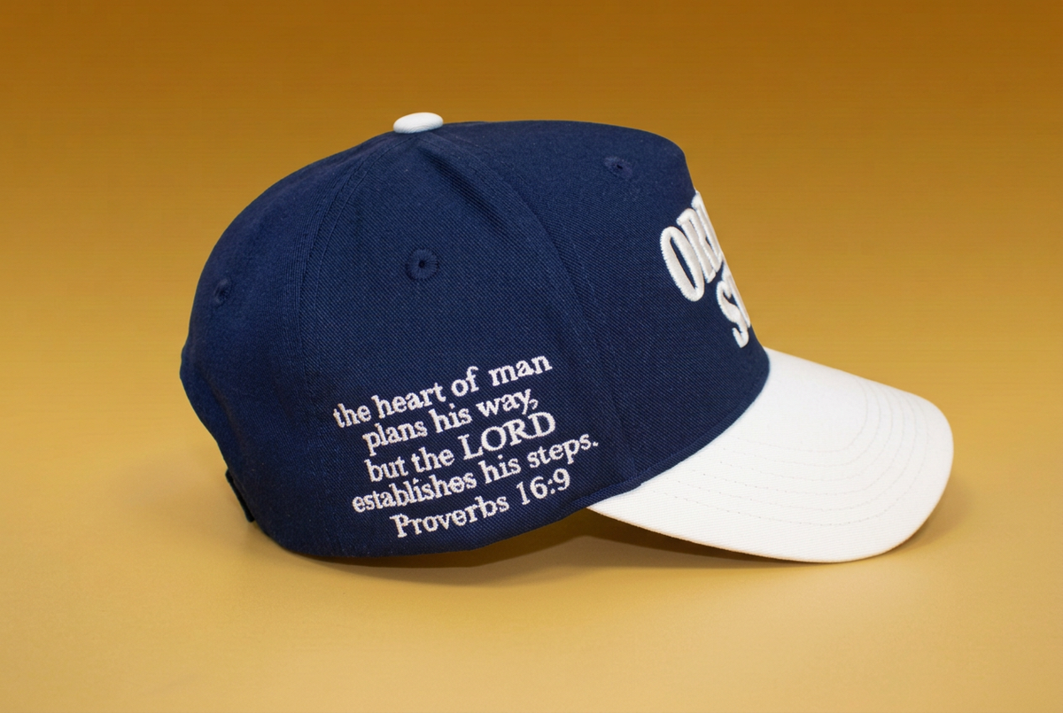 Ordered Steps 5-Panel Hat - Navy/Cream