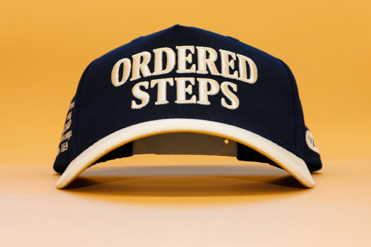 Ordered Steps 5-Panel Hat - Navy/Cream