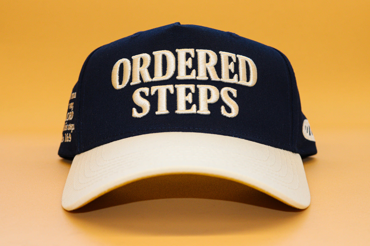 Ordered Steps 5-Panel Hat - Navy/Cream