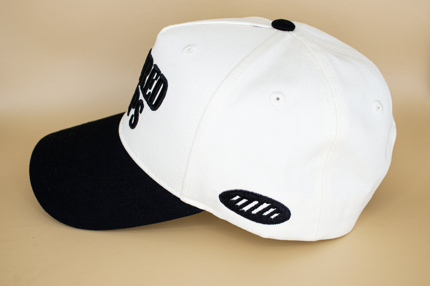 Ordered Steps 5-Panel Hat - Cream/Black