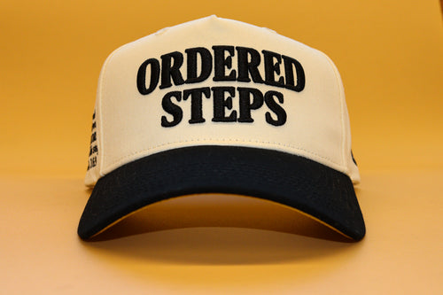 Ordered Steps 5-Panel Hat - Cream/Black