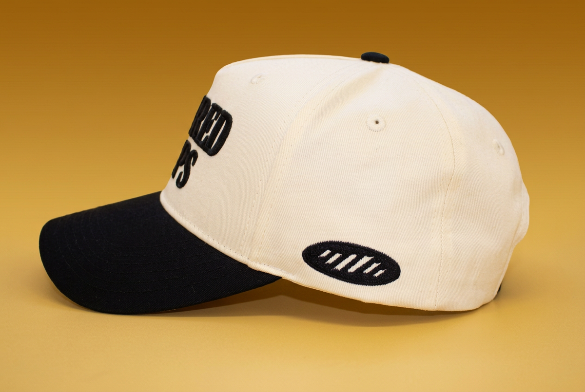 Ordered Steps 5-Panel Hat - Cream/Black