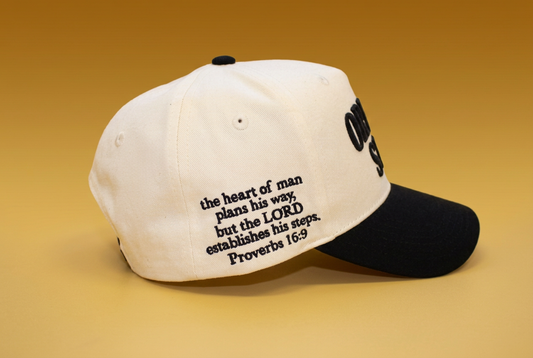 Ordered Steps 5-Panel Hat - Cream/Black