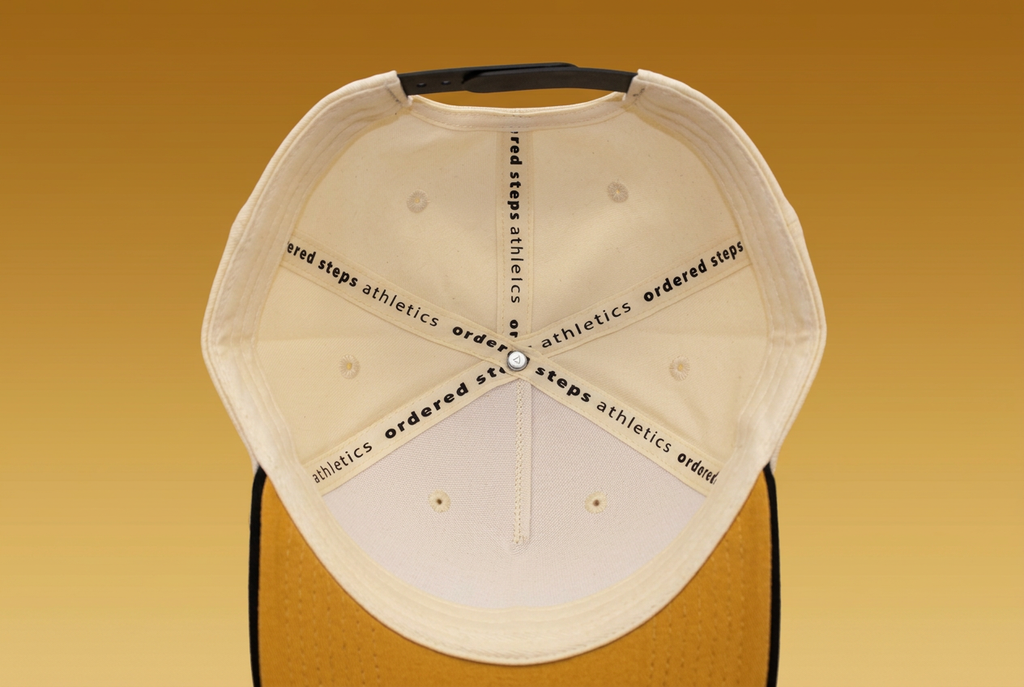 Ordered Steps 5-Panel Hat - Cream/Black